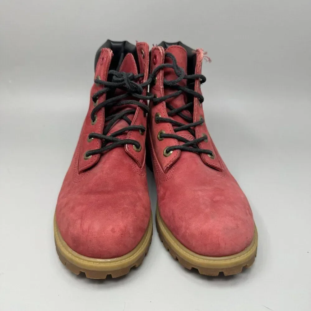Timberland Boots Boys Size 6 Waterproof Nubuck Lace Up Youth Black Collar 6598R